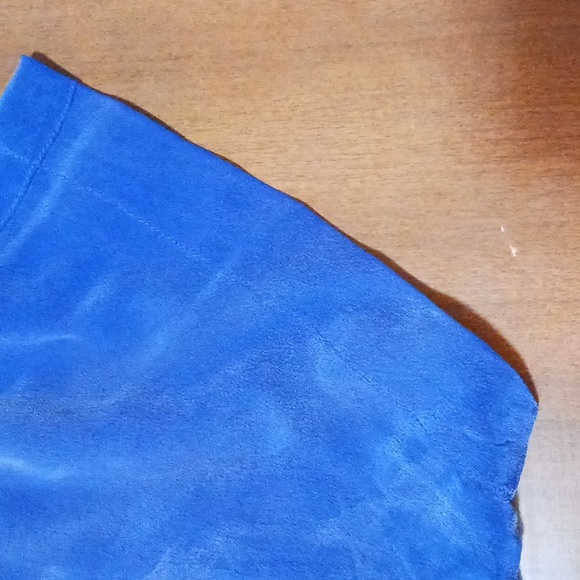 100% Silk Dress Blue Button Down Size 6 Pockets Midi - Picture 2 of 11